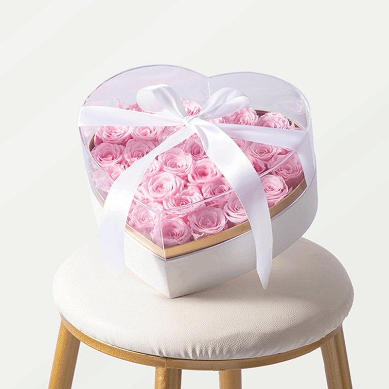 🌱 صندوق تخزين أكريليك أبيض للزهور الطازجة والتغليف - Image 1