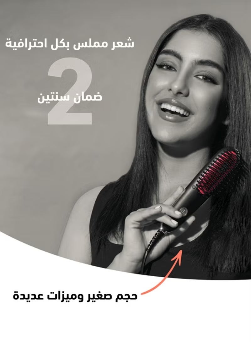 Mini Hair Straightening Brush Comb with PTC Heating Technology Thermal Beard Comb Brush Electric Hot Straightening Comb - Image 4