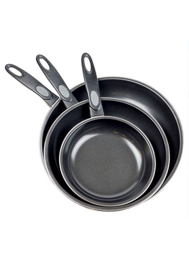 GIBSON 3-Piece Aventura Carbon Steel Non-Stick Frying Pan Set Black 5.72 x 27.94 x 45.72 cm 91501.03 - Image 2