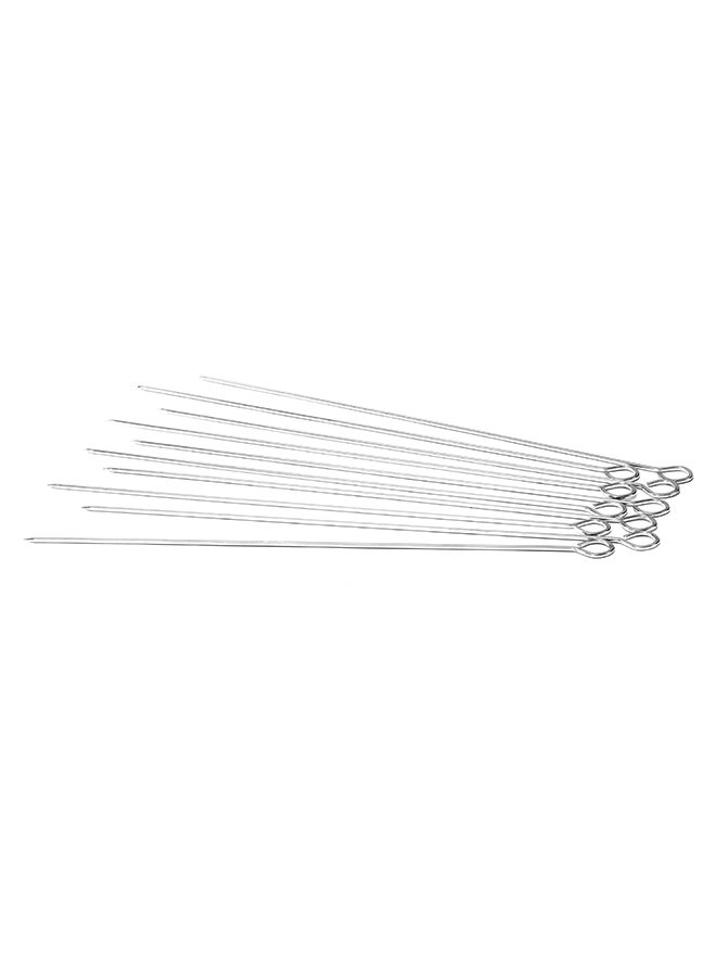 Royalford 10-Piece BBQ Skewer Set Silver - Image 1