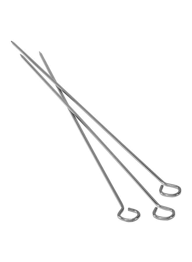 Royalford 10-Piece BBQ Skewer Set Silver - Image 2