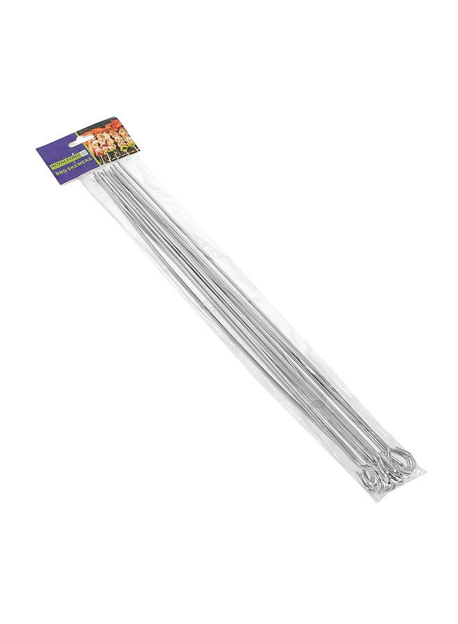 Royalford 10-Piece BBQ Skewer Set Silver - Image 3