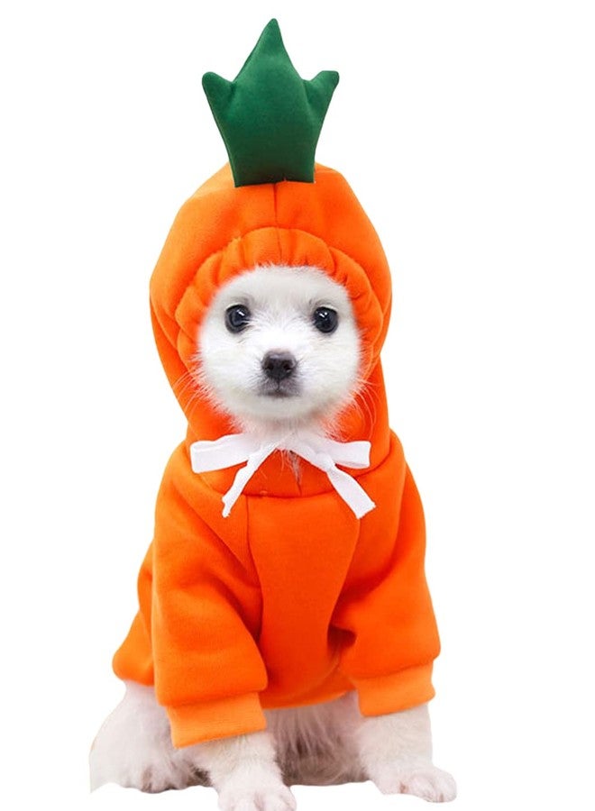 XIAOYU Carrot Pet Costume Christmas Dog Fun Fruit Hoodie Fleece Dog Sweatshirt for Halloween Cosplay Puppy Jumpsuit Cat Clothes(XL) - Image 1