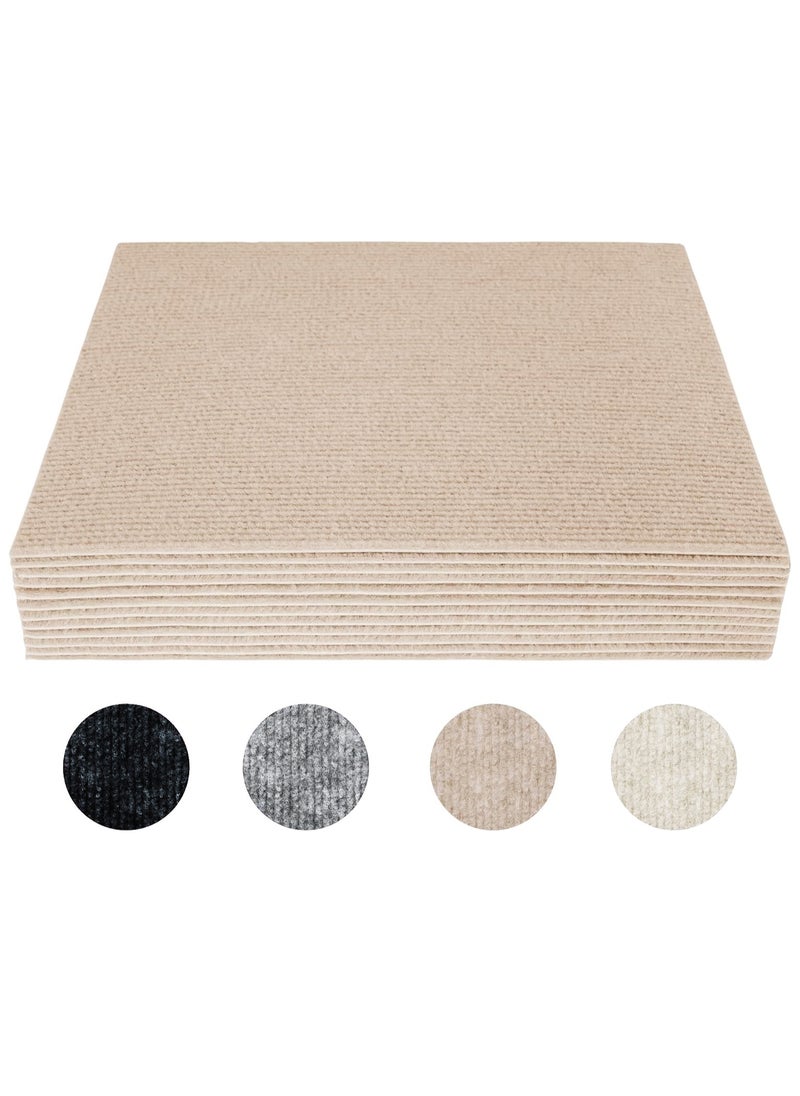 MileMelo Peel and Stick Carpet Tiles,Self-Adhesive Square Soft Floor Tiles,12inx12in DIY Washable Tiles Carpet,for Bedroom,Dining Room(Size:10pcs,Color:Beige Pink)  - Image 1