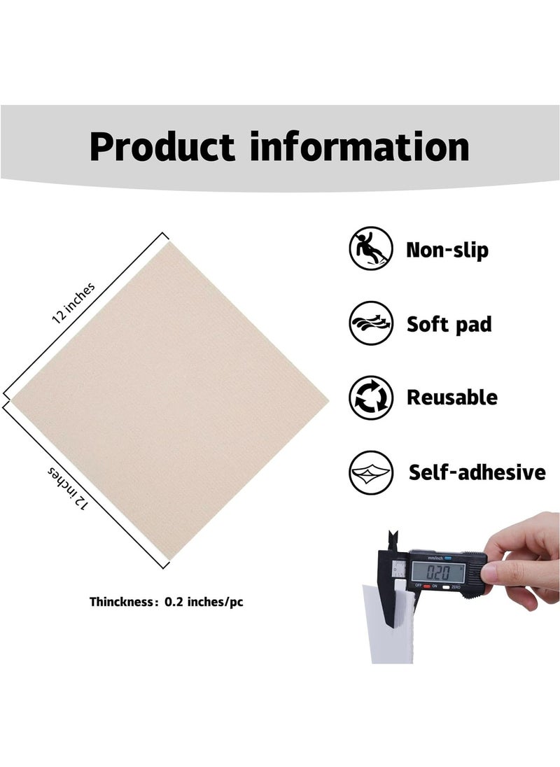 MileMelo Peel and Stick Carpet Tiles,Self-Adhesive Square Soft Floor Tiles,12inx12in DIY Washable Tiles Carpet,for Bedroom,Dining Room(Size:10pcs,Color:Beige Pink)  - Image 2
