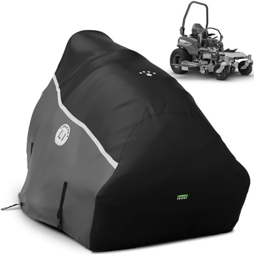 LI LIBZAKI 420D Zero Turn Mower Cover ,Waterproof 420D Marine Grade Fabric -Universal Fit for John Deer,Cub Cadet Zero Turn Up to 60" Lawn Mower Decks,Dimensions: 79" L X 46" WX 55" H-Gray - Image 1