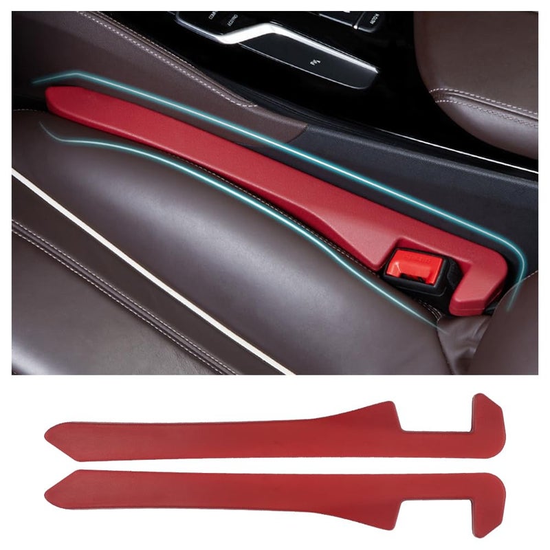 Junecarp 2PCS Car Seat Gap Filler - Elastic Car Seat Gap Filler Organizer Universal for Car Truck Suv Between Seat and Console - Prevent Items from Droping - Add Style to Your Car Accessories (Red/2pcs) - Image 1