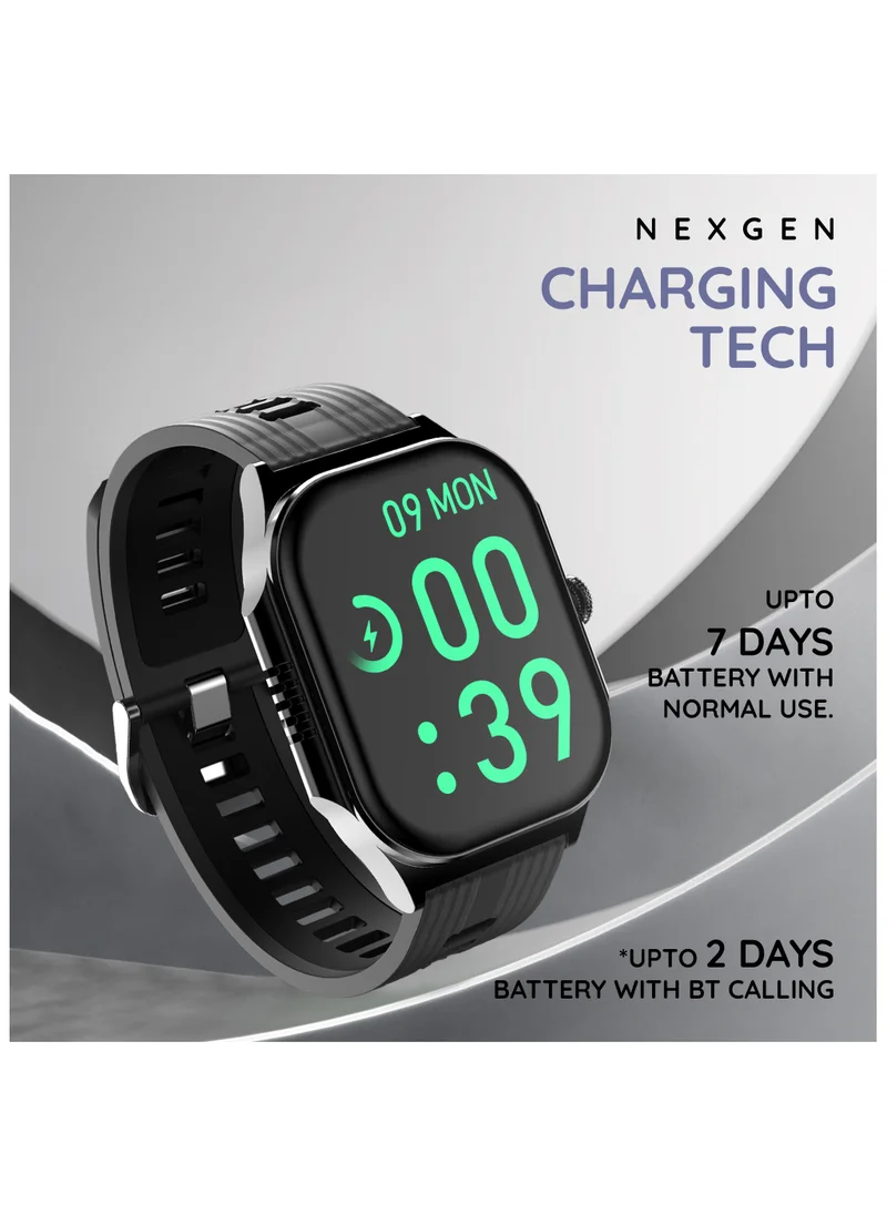 Pebble Alive 1.99" Always on Amoled Display Smartwatch, Quick Notification, Magnetic Charging, IP67 Water Resistence, BT Calling, Health Suite, Multisport Mode, AI Voice Assistance, Jet Black