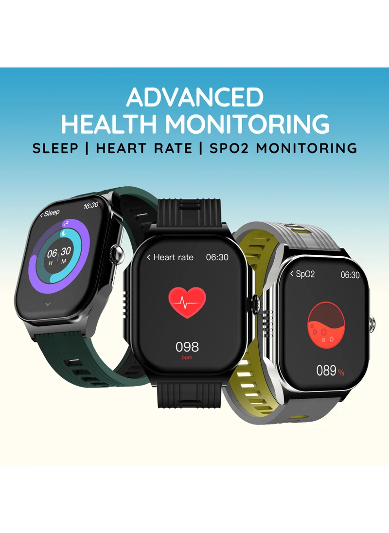 Pebble Alive 1.99" Always on Amoled Display Smartwatch, Quick Notification, Magnetic Charging, IP67 Water Resistence, BT Calling, Health Suite, Multisport Mode, AI Voice Assistance, Jet Black