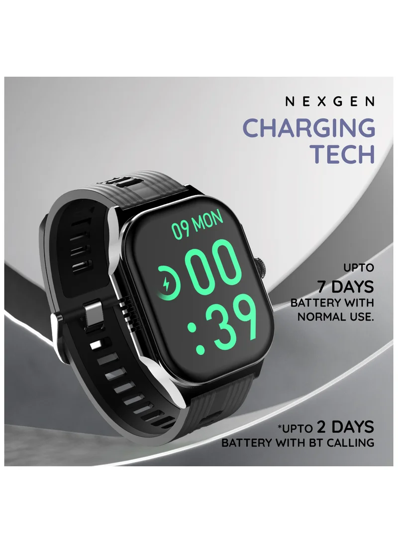 Pebble Alive 1.99" Always on Amoled Display Smartwatch, Quick Notification, Magnetic Charging, IP67 Water Resistence, BT Calling, Health Suite, Multisport Mode, AI Voice Assistance, Jet Black