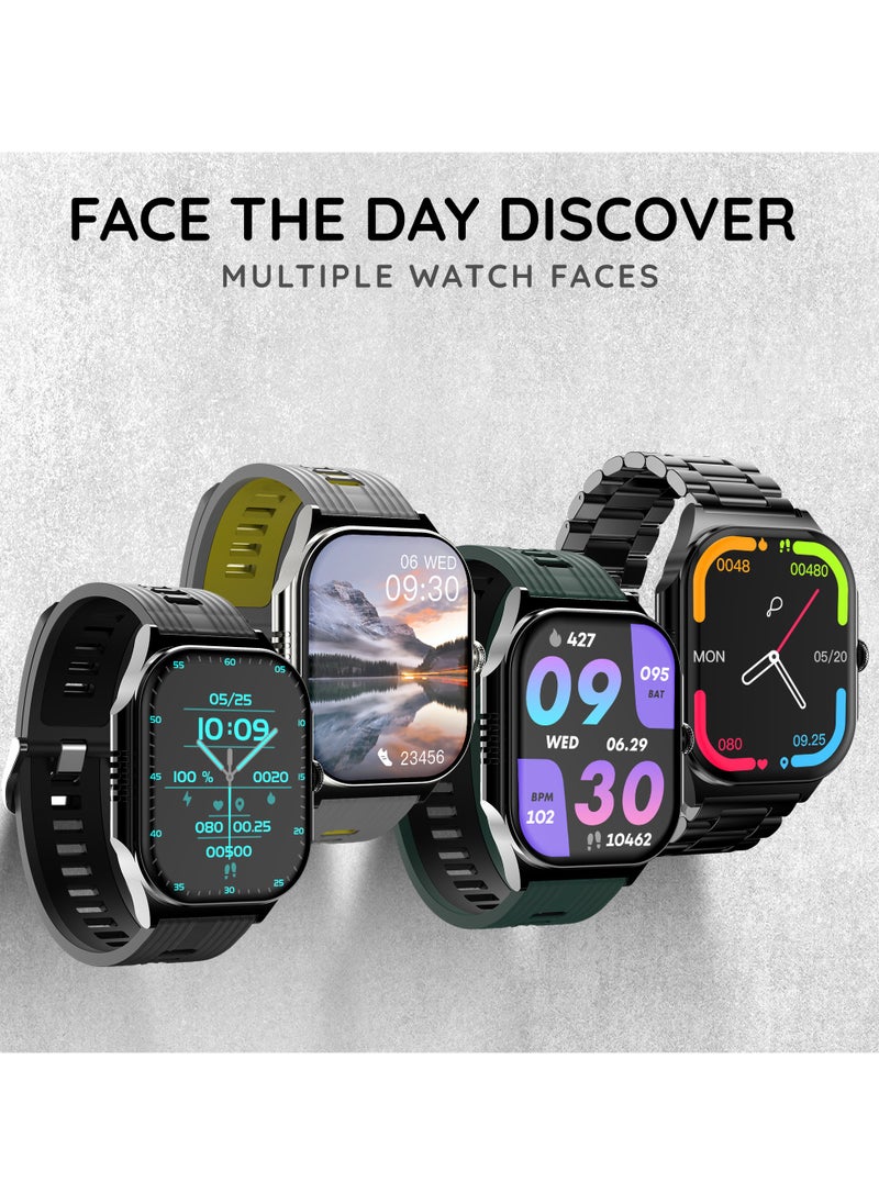 بيبل - Alive 1.99 "Always on Amoled Display Smartwatch، إشعار سريع، شحن مغناطيسي، مقاومة للماء IP67، اتصال BT، جناح صحي، وضع Multisport، مساعدة صوتية للذكاء الاصطناعي، Jet Black - Image 1