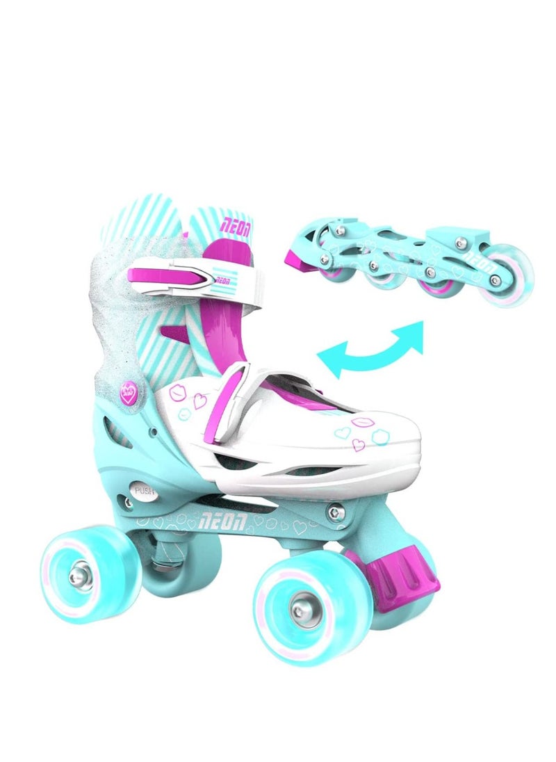Yvolution Neon 2-1 Quad and Inline Skates for 3-6 Years Old with LED Wheels  - Image 1