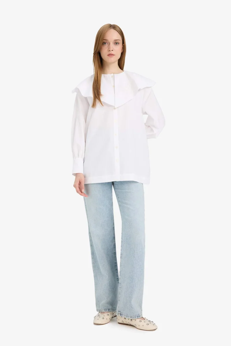 ديفاكتو Relax Fit Poplin Long Sleeve Tunic
