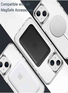 ESCASE For iPhone 14 Magsafe Case 6.1 inch Slim Magnetic Case Anti-Yellowing Anti-Shock Anti-Drop Hard Back Crystal Phone Case  - Image 4