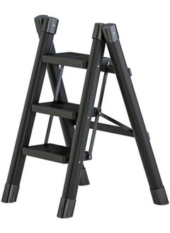 Step Ladder 3 Steps Full Steel Folding Step Stool Sturdy Small Step Stool for Adults Closet Step Stool Ladder with Anti-Slip Wide Pedals Multi-use Kitchen Ladder for Home Bearing capacity 150kg