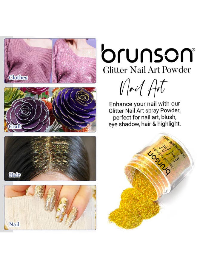 brunson Nail Art Glitter Powder -  Iridescent Fine Glitter Powder for gel nail polish -  gel and acrylic nail art powder (Diamond Dust) BGP09 - Image 3