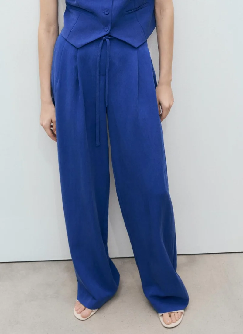 MANGO Lyocell Suit Trousers With Bow Belt