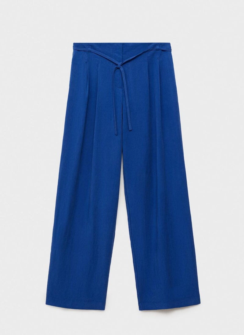 MANGO Lyocell Suit Trousers With Bow Belt  - Image 5