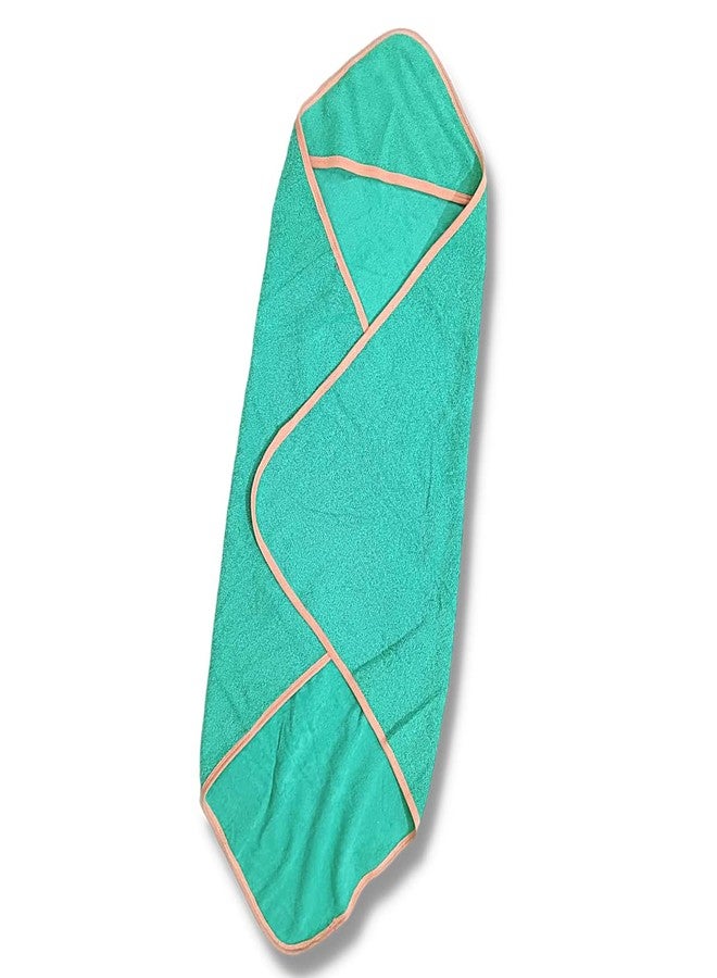 TuddyBuddy 100% Cotton Hooded Terry Towel for Babies/Super Soft Bath Towel for 0 Months - 2 Years Baby - Ideal for Newborn Babies - Pack of 1 - Plain Green - Image 2