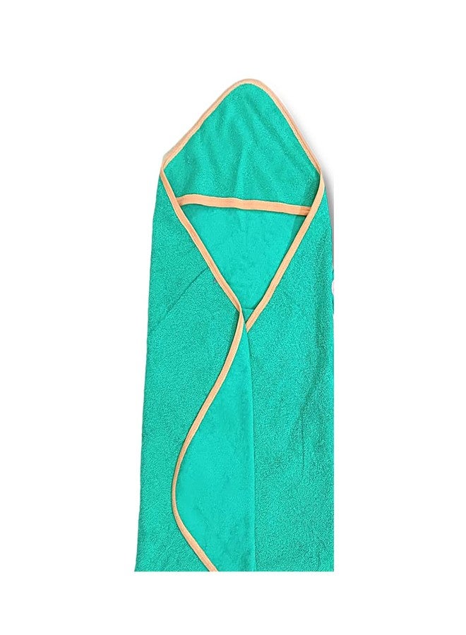TuddyBuddy 100% Cotton Hooded Terry Towel for Babies/Super Soft Bath Towel for 0 Months - 2 Years Baby - Ideal for Newborn Babies - Pack of 1 - Plain Green - Image 3