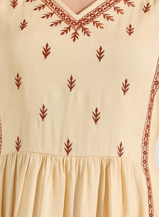 Styli Embroidered A-Line Dress - Image 3