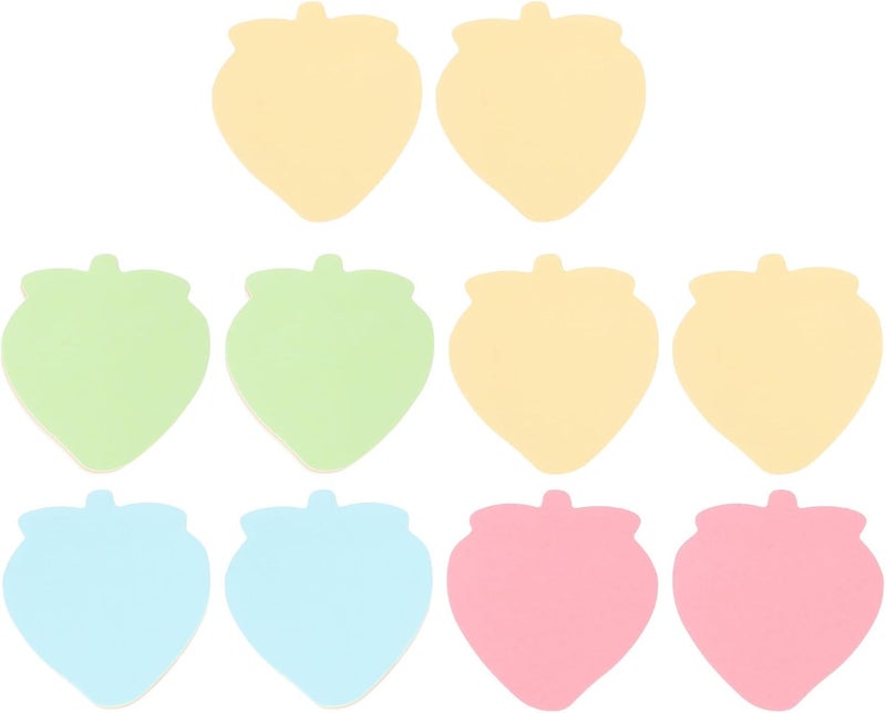 iplusmile 10pcs Strawberry Shaped Self-Stick Notes Small Tearable Memo Pads for Office Study Room Annotation and Meeting Room Stationery - Image 1