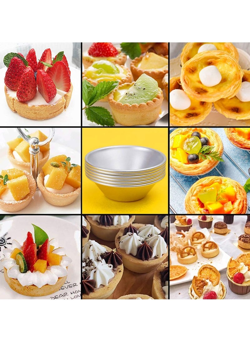 25 عبوة من قوالب تارت البيض الصغيرة، قوالب حلوى التارت الصغيرة، قوالب حلوى من القصدير بوتو، أدوات خبز المافن والكب كيك والكعك، أداة خبز دائرية قابلة لإعادة الاستخدام وغير لاصقة - Image 4