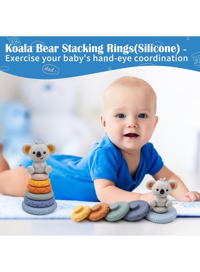 LEADER JOY Montessori Toys for Babies 7-12 Months, Learning Educational Set Toys (Includes Wooden Book,Object Permanence Box,Puzzle, Ocean Rain Stick,Stacked Circle with Koala,Wooden Stacker) - Image 5