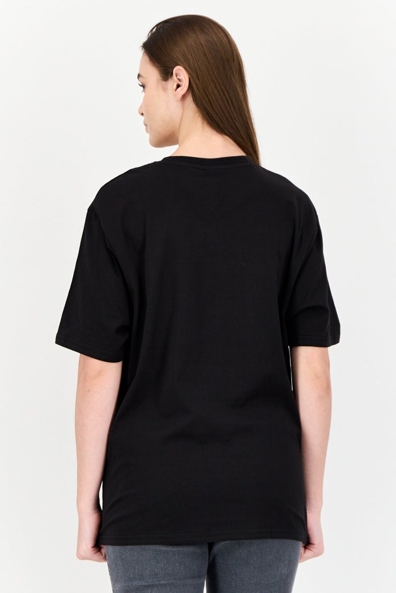 Marilyn Monroe Women Oversized Fit Crew Neck Short Sleeve Graphic Print T-Shirt, Black - Image 3