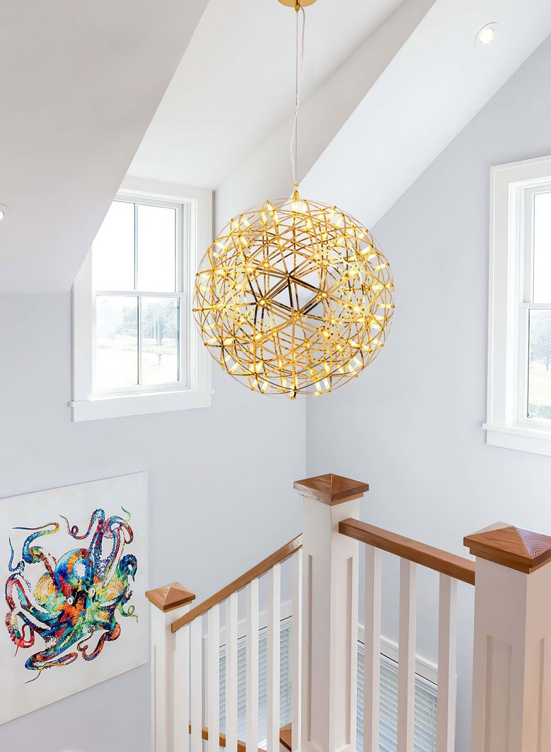 NEVEREND Elegant Italian Design Metal Gold Pendant Light LED Ball Chandelier - Image 5