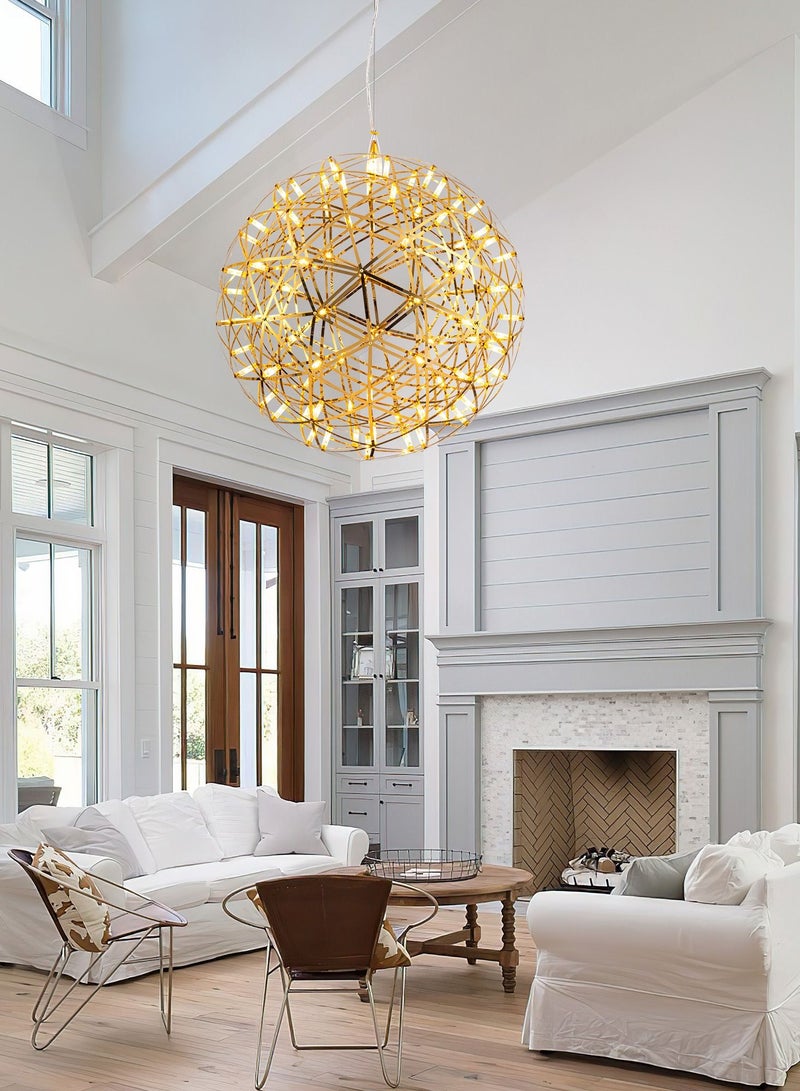 NEVEREND Elegant Italian Design Metal Gold Pendant Light LED Ball Chandelier - Image 3