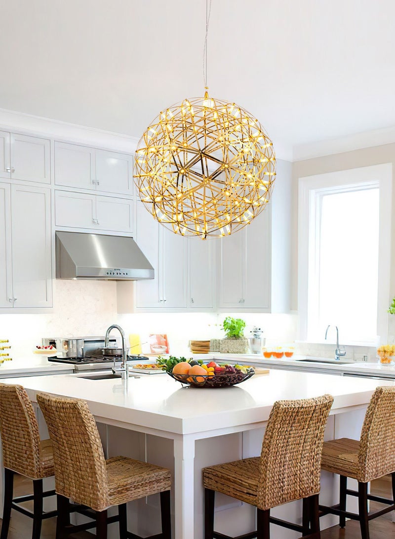 NEVEREND Elegant Italian Design Metal Gold Pendant Light LED Ball Chandelier - Image 4