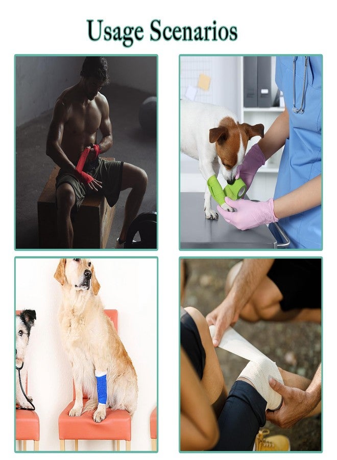 Allruyee 100 Rolls Self Adhesive Bandage Wrap 2 inch Cohesive Bandage Wrap Stretch Bandages Wraps Tape Black Elastic Self-Adherent Tape for Wrist Ankle Sports Swelling Sprains - Image 3