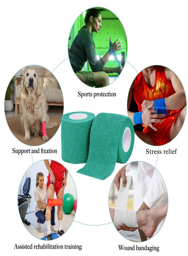 Allruyee 100 Rolls Self Adhesive Bandage Wrap 2 inch Cohesive Bandage Wrap Stretch Bandages Wraps Tape Black Elastic Self-Adherent Tape for Wrist Ankle Sports Swelling Sprains - Image 4