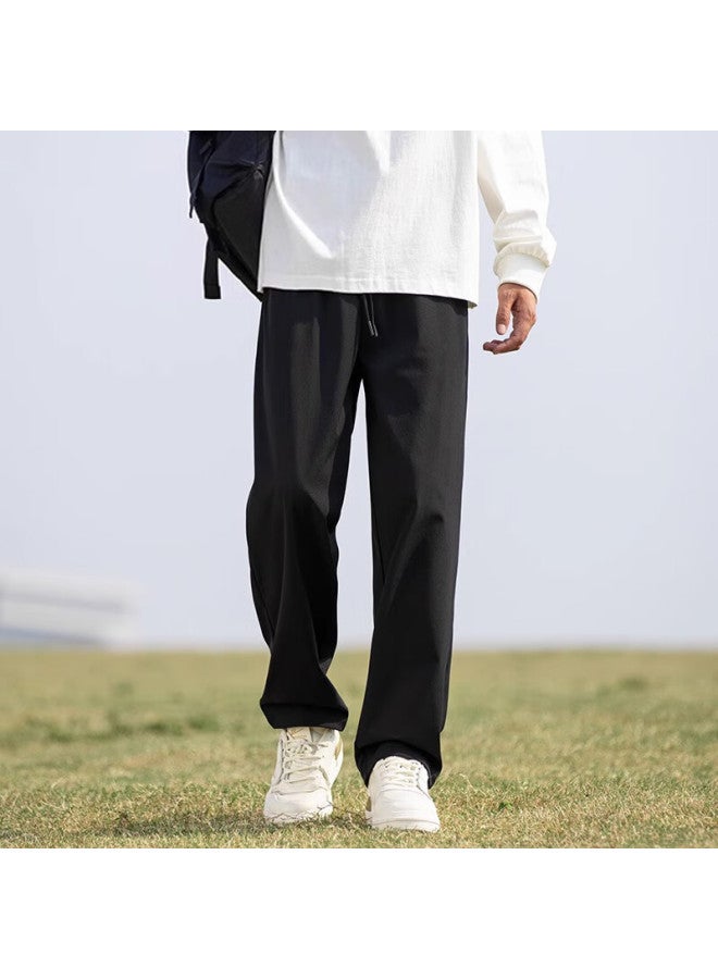 Wassup Sohot Men's Pants, Summer Lightweight Ice Silk Quick-dry Casual Trousers, Straight-leg Athletic Long Pants, Men's Clothing, Dark Gray, 4XL - Image 3