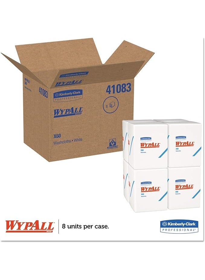 WypAll GeneralClean X60 Cloths Multi-Task Cleaning Wipes (41083), Quarterfold, Strong and Absorbent Towels, White (8 Packs of 70 Sheets, 560 Sheet Total) - Image 2