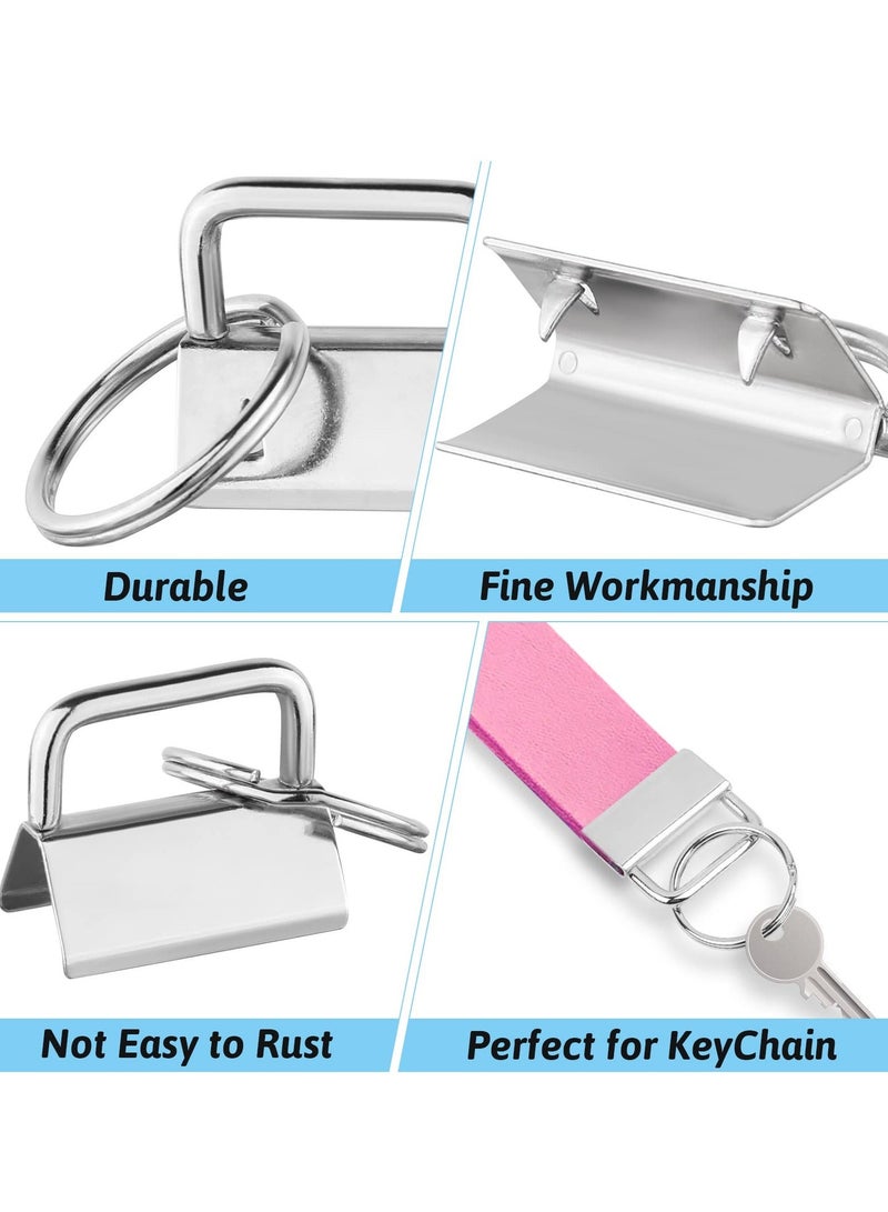 30PCS Key Fob Hardware 1 Inch Wristlet Keychain Keyfob Kit for Wrist Strap Chain Lanyard Clasp Craft Supplies Silver  - Image 2
