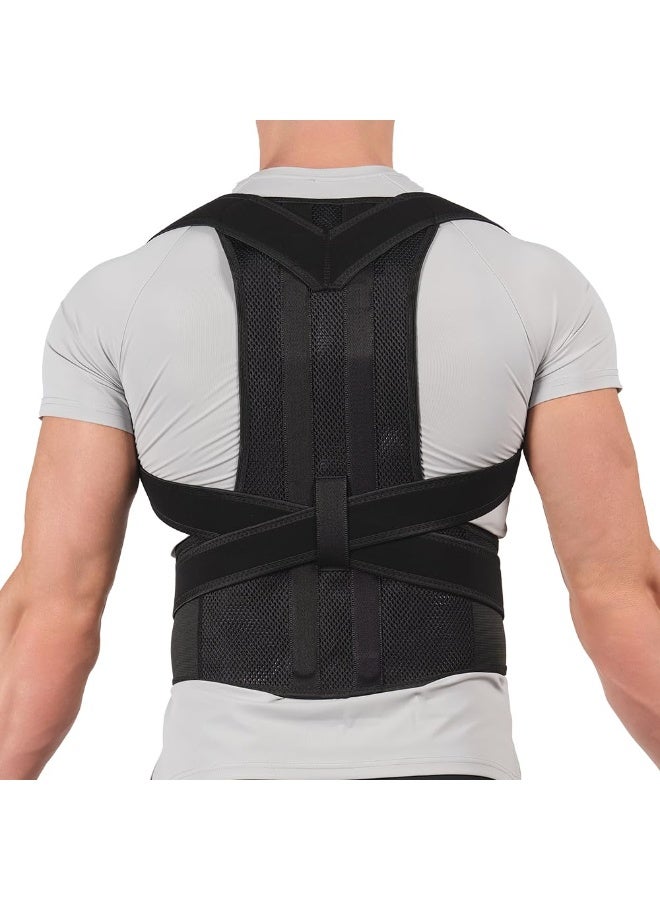 Upgraded Posture Corrector for Men & Women - Full Back Support Brace - Powerful Pain Relief & Scoliosis Correction - Comfortable & Durable - Image 1