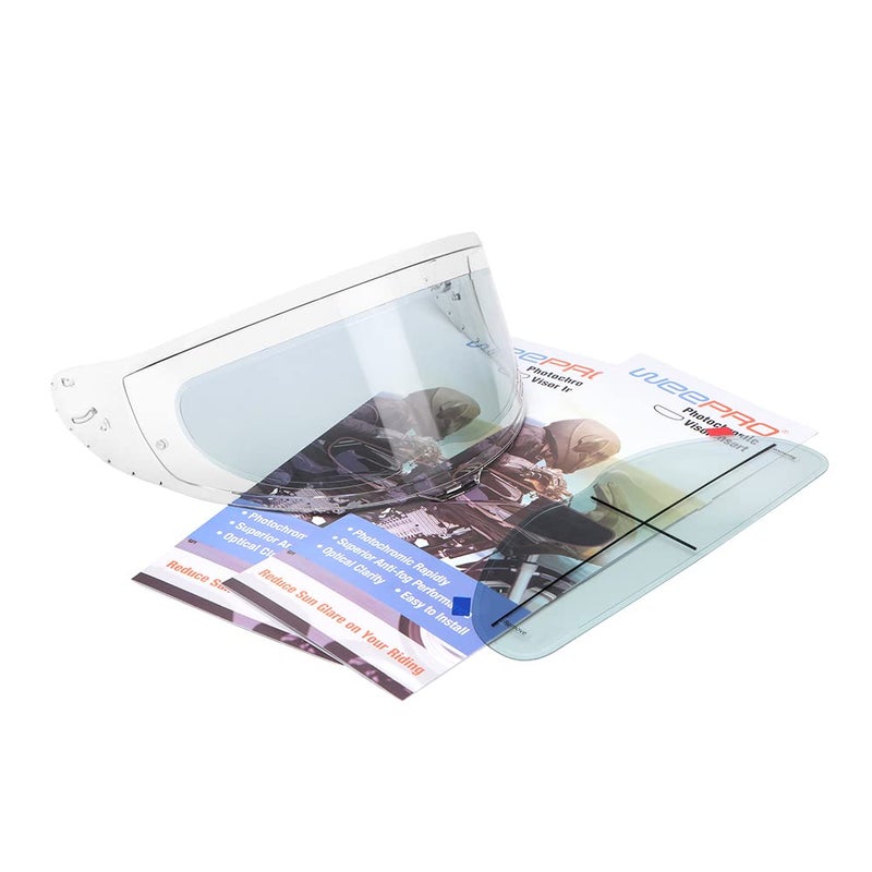 WeePro Photochromic Anti-Fog Helmet Visor Film,Auto Tint Transition Film for Motorcycle Helmet Visor from Clear to Tinted for Riding All Seasons Use,on Sunny or Cold or Cloudy Days(DARK) - Image 2