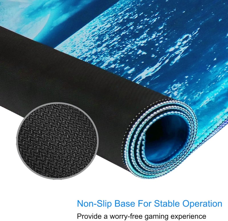 Naukay Large Mouse Pad, 31.5x15.7 inch Large Extended Computer Keyboard Mouse Mat, Water Resist Non-Slip Mousepad Rubber Base Long XXL Gaming Mouse Pad for Work & Gaming, Office & Home - Image 4