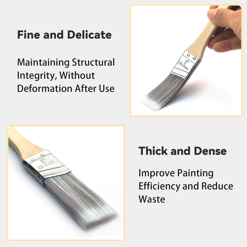 KingOrigin King Origin 10-Pack Professional Angled Paint Brushes Set (1", 1.5", 2", 2.5", 3") Synthetic Wall & Trim Brushes for Cutting Edges, Cabinets, Touch-Ups | Reusable Bulk Paintbrush Kit - Image 3