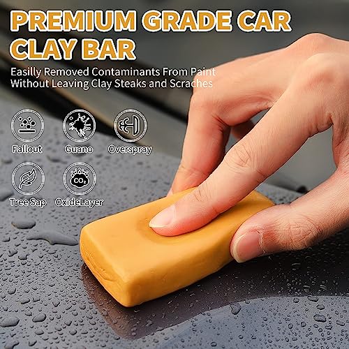 Wontolf Heavy Duty Car Clay Bar Auto Detailing Clay Luber Synthetic Lubricant Kit - Ceramic Coating Spray Ceramic Coating for Car - Maximum Gloss & Unsurpassed Slickness - Image 3