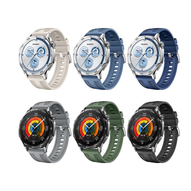 erorex For Huawei Watch Gt 5 46Mm Hybrid Nylon Silicone Watch Band(Gray) - Image 4