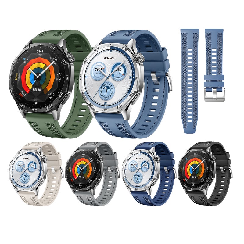 erorex For Huawei Watch Gt 5 46Mm Hybrid Nylon Silicone Watch Band(Gray) - Image 3