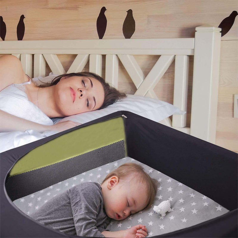 crayfomo Crib Tent Cover Pack N Play Blackout Covers Breathable Travel Crib Shades Portable Baby Crib Canopy CoverPlayard Netting Covers for Indoor  Outdoor Black L - Image 2