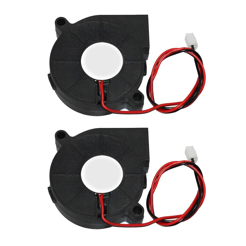 2 Pcs 12V 5015 Blower Fan, 3D Printer Fan with High-Speed 5015 Turbine, Heat Dissipation 7.5 X 5.5 X 2.4 in - Image 1