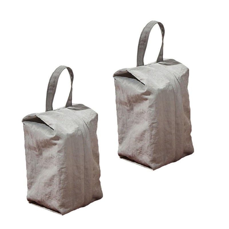 2pcs Grey Travel Makeup Bag Portable Cosmetic Organizer Toiletries Accessories Pouch - Image 2