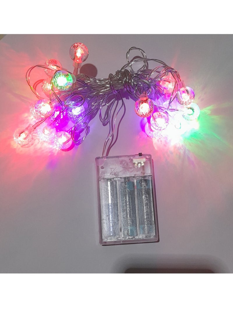 PAMEER 3mtr 20 LED Multicolor Globe String Lights, AA Battery Power LED Ball Lights RGB Fairy String Lights for Christmas Ramadan EID Diwali Wedding Home Birthday Party Decorations  - Image 2