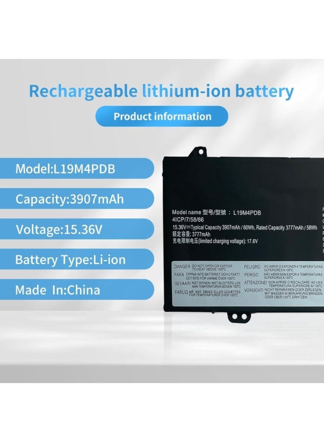 Terabyte بطارية لابتوب L19C4PDB L19M4PDB L20M4PDB متوافقة مع Lenovo ThinkBook 14 G2 ITL / 14 G3 ACL ITL / 14 G4 ABA IAP / 15 G2 ITL / 15 G3 ACL ITL / 15 G4 ABA IAP (15.44V 60Wh) - Image 2