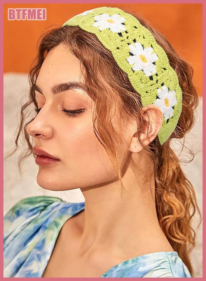 BTFMEI 4 Pack Knitted Hollow Floral Headbands for Women, Soft Stretch Hairbands, Non Slip Hair Accessories, MultiColour Set for Daily Wear, Party, Yoga, Work - Image 5